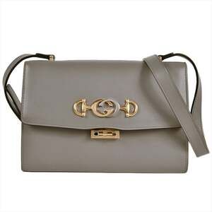 GUCCI Gray Leather Shoulder Bag